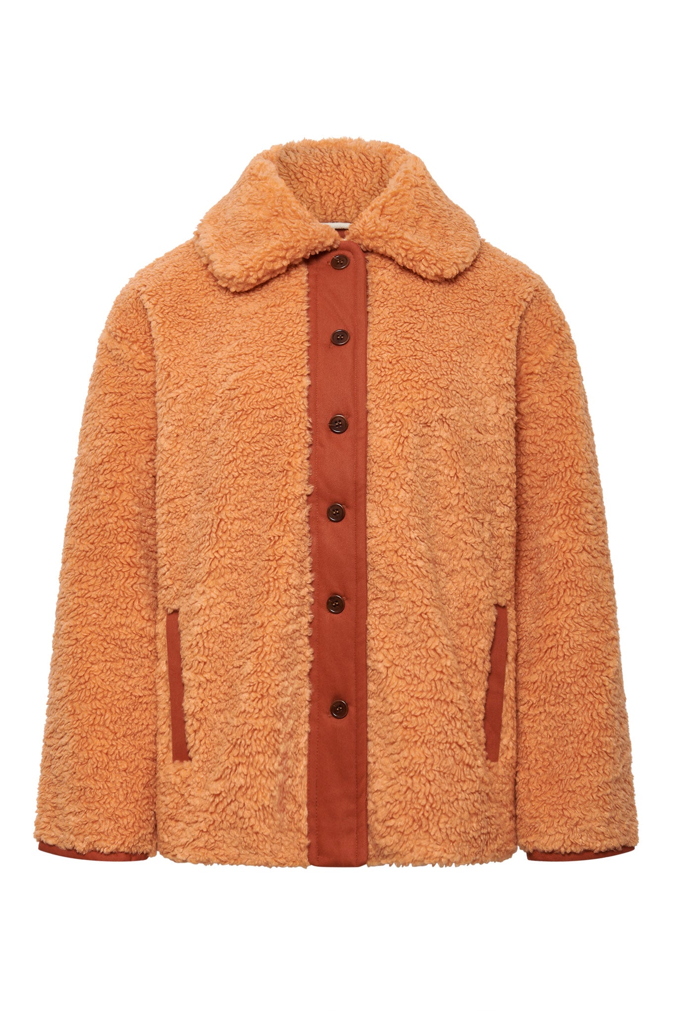LEXI - Recycled PET Fleece Coat Soft Orange