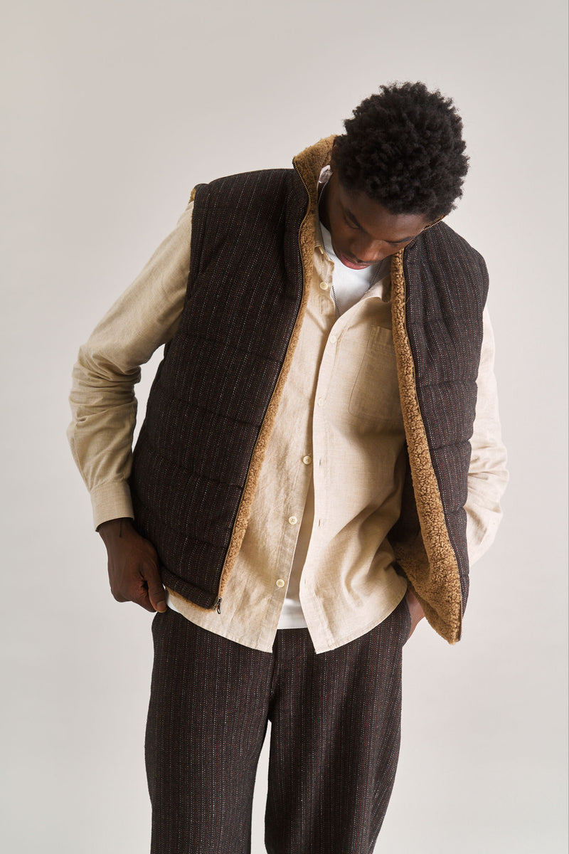 CHRIS Reversable Fleece Gillet - Mink