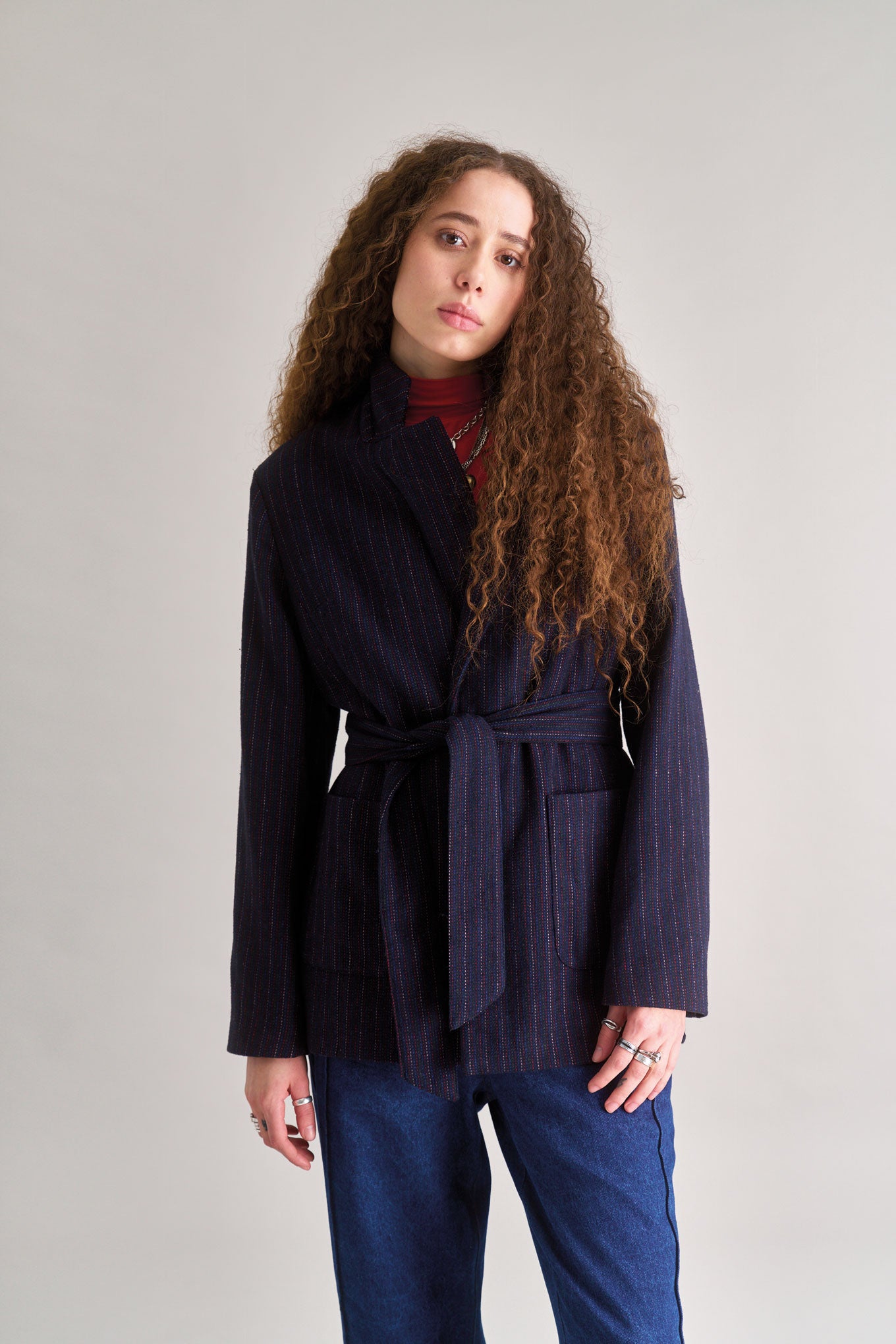 OPHELIA Recycled Poly Wool Blazer - Navy