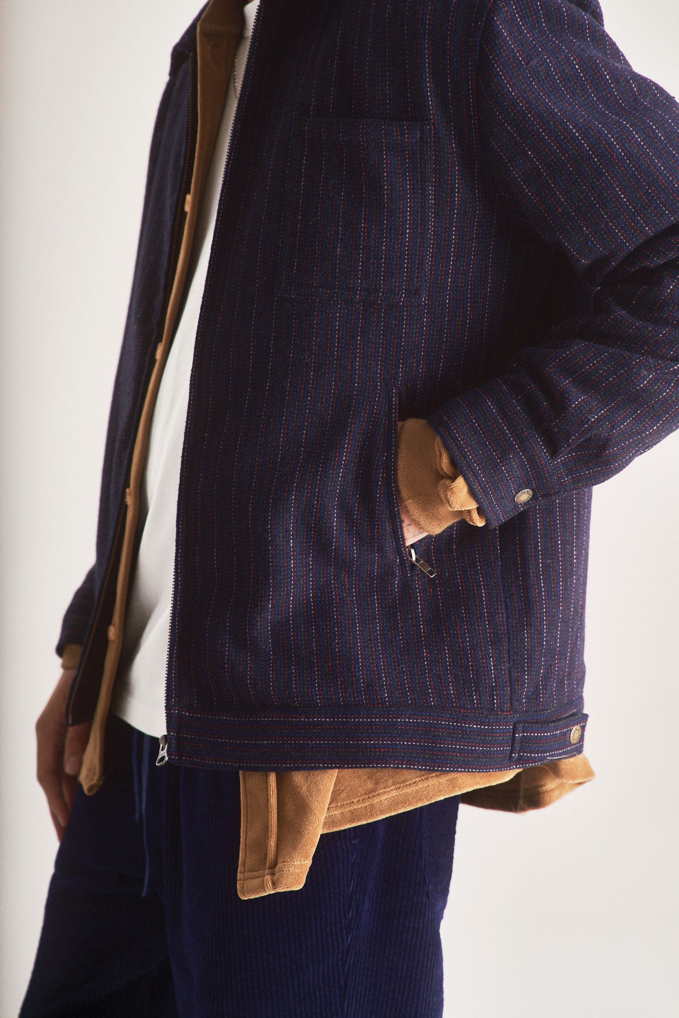 GABE Recycled Poly Wool Blend Jacket - Navy