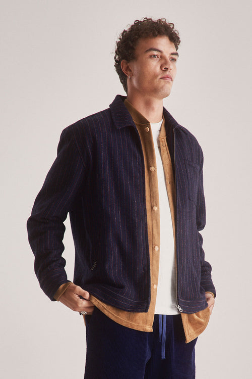 GABE Recycled Poly Wool Blend Jacket - Navy