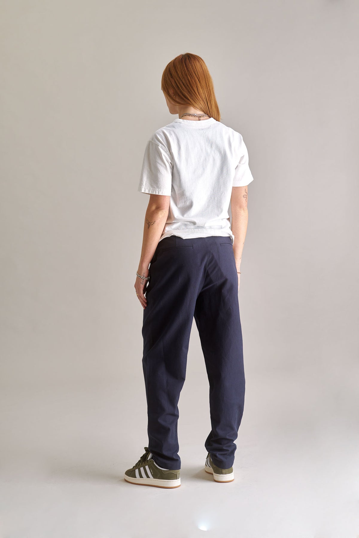 LYLA Cotton Tencel Trouser - Navy