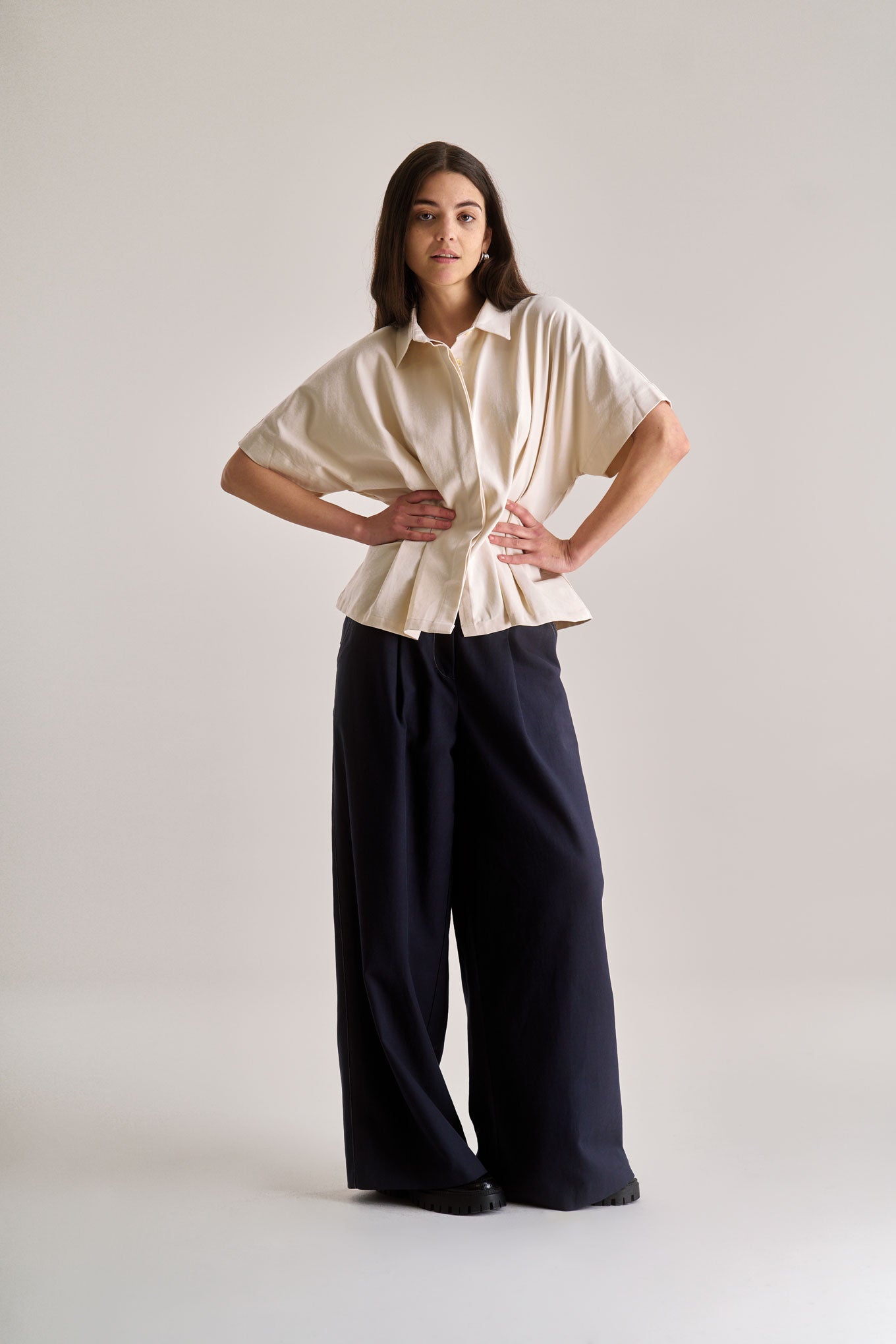 AMALIE Cotton Tencel Top - Cream