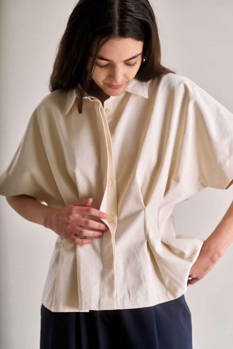 AMALIE Cotton Tencel Top - Cream