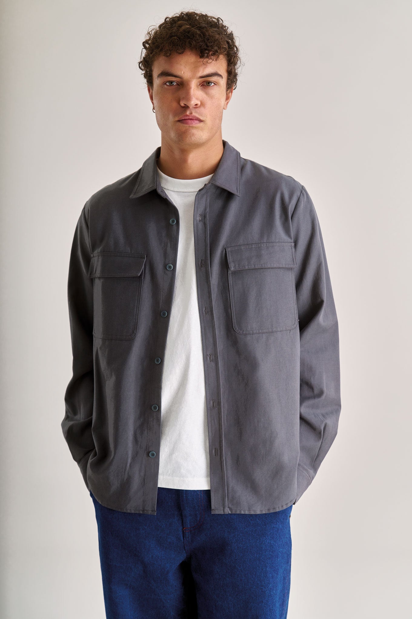 ARC Cotton Tencel Blend Shirt - Grey