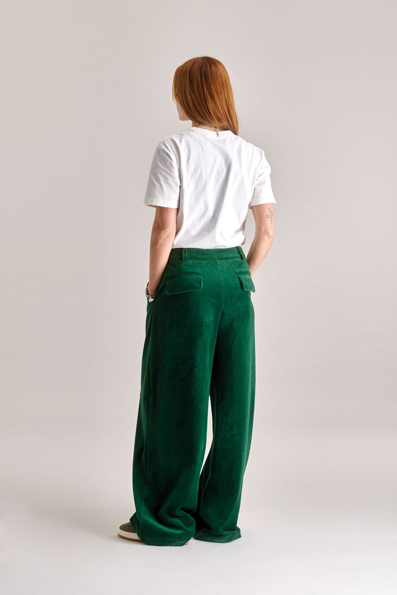 SOFIA Velvet Trouser - Green