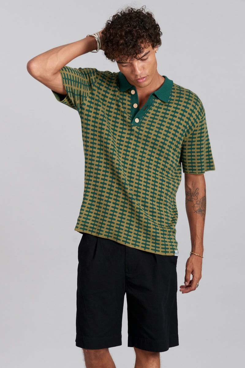 CAL - Organic Cotton Polo Top Green