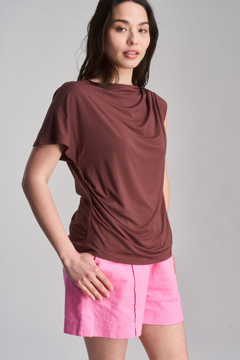 CATE - Modal Jersey Top - Chocolate