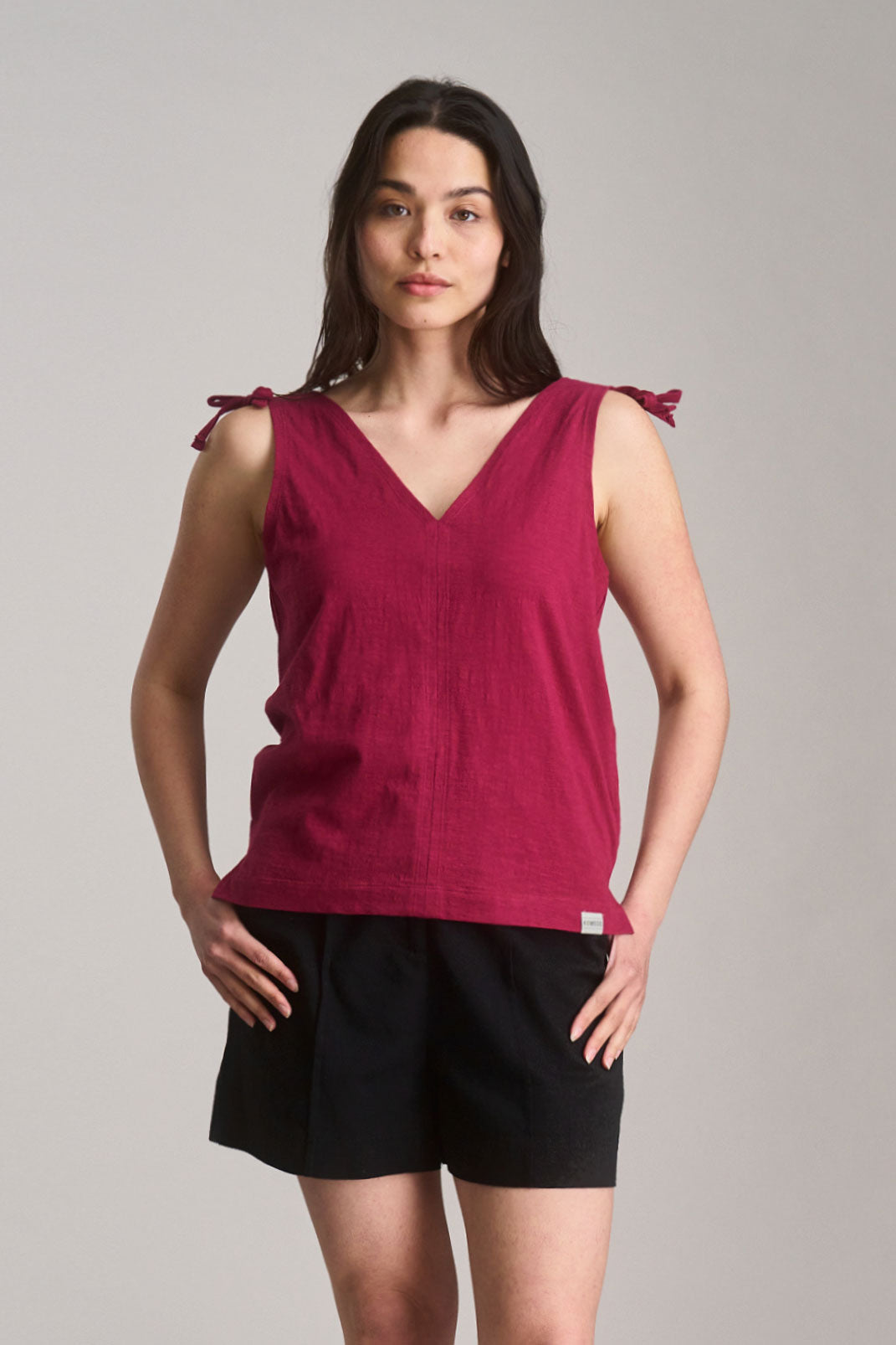 CELIA - Organic Cotton Top - Berry