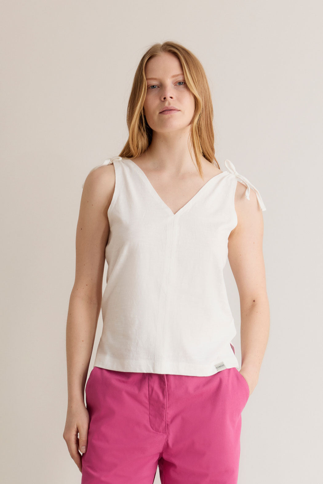 CELIA - GOTS Organic Cotton Vest Off White