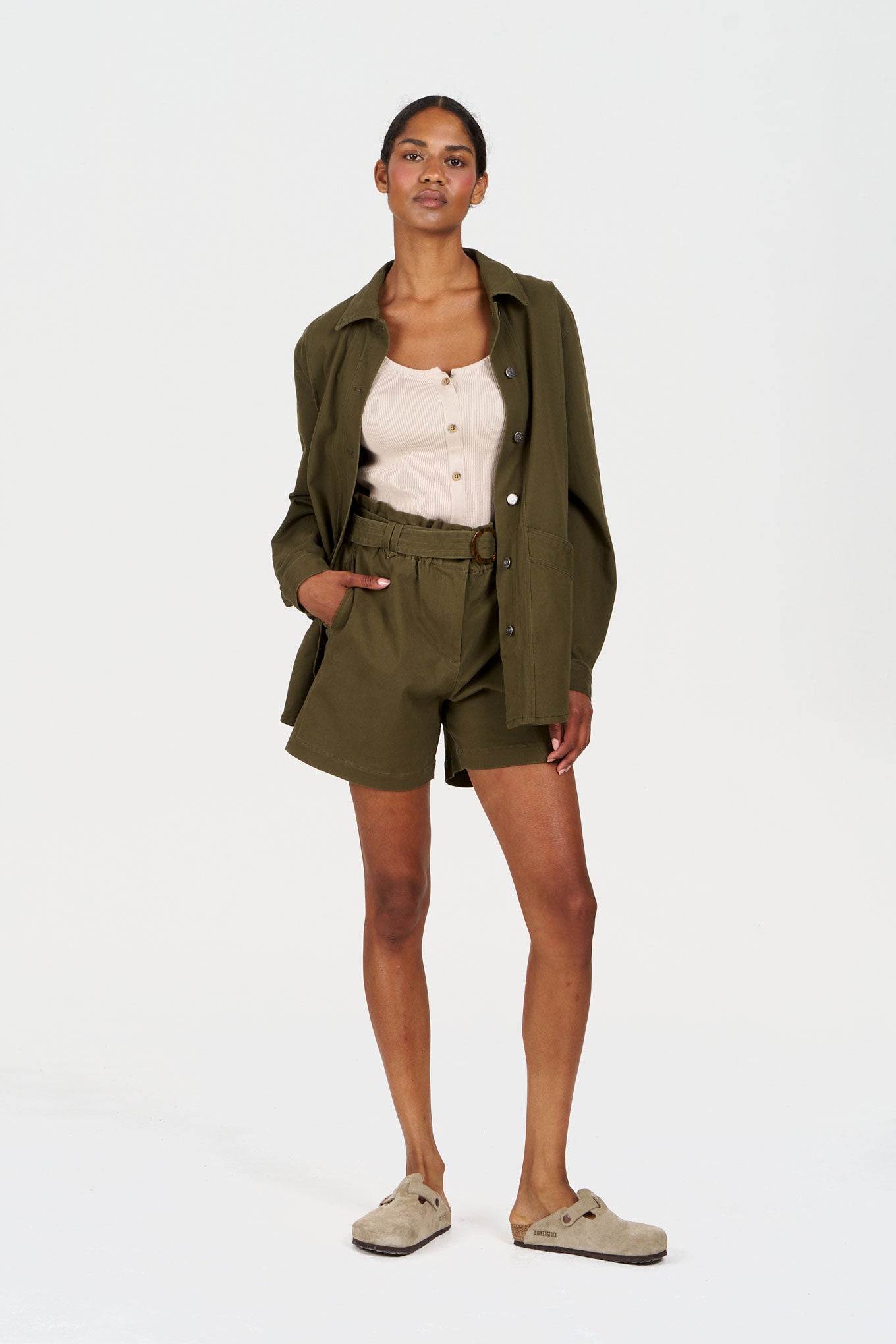 AMELIA Organic Cotton Short - Khaki