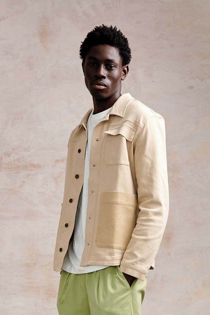 CHRISTOPHE - Organic Cotton Jacket- Sand patch