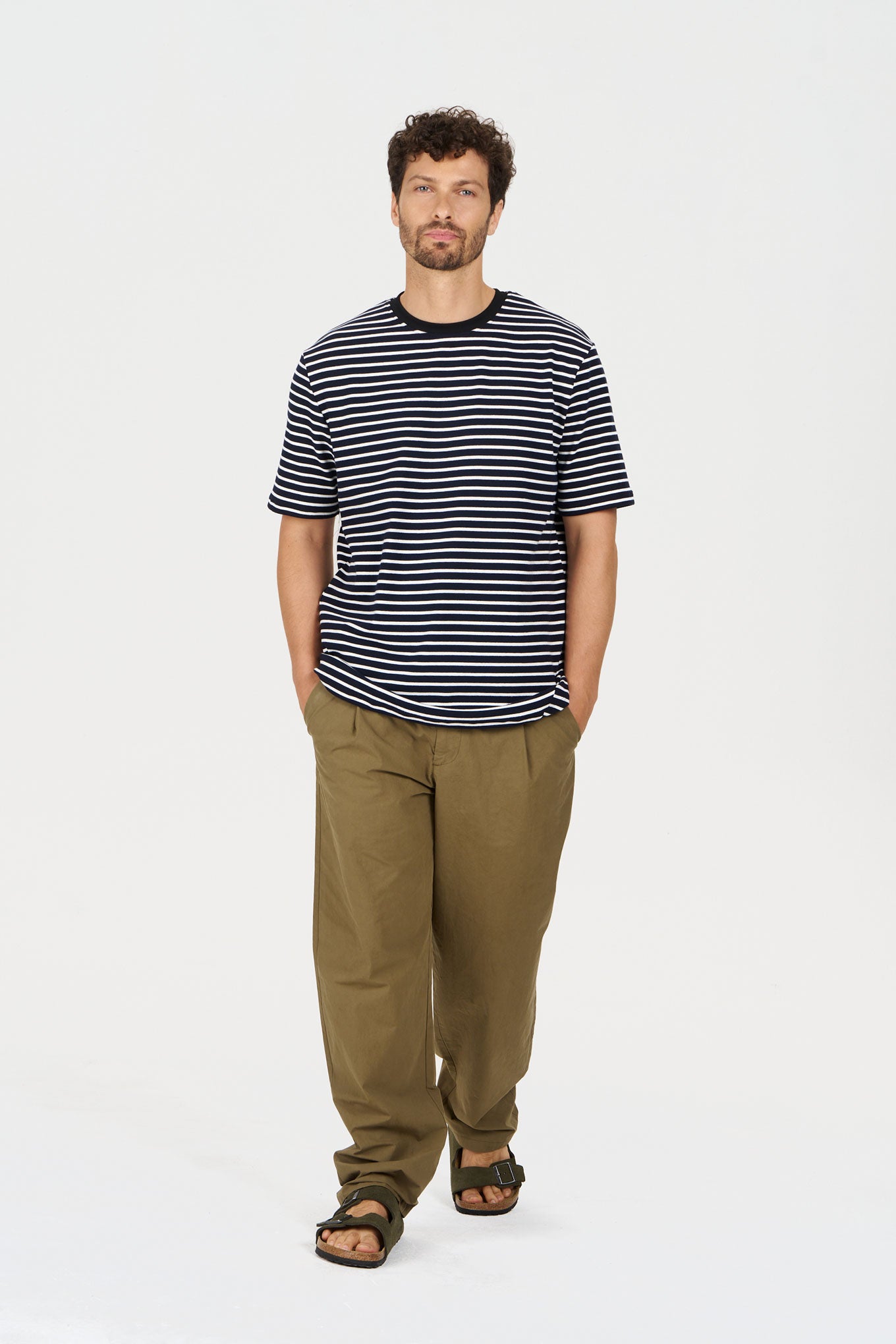 CLAUDE Organic Cotton Top - Navy Stripe