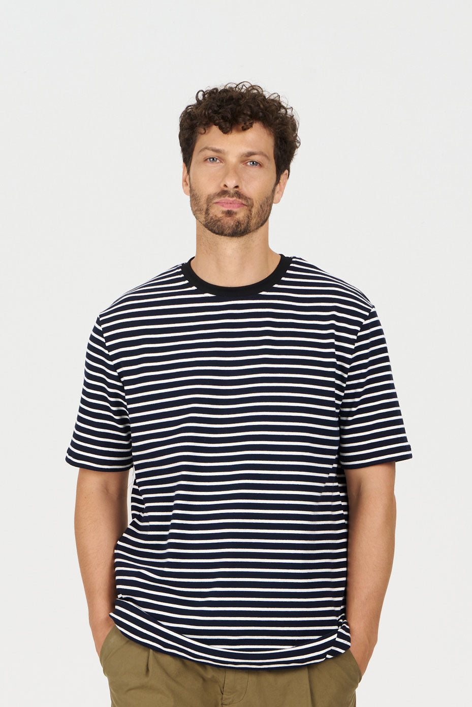 CLAUDE Organic Cotton Top - Navy Stripe