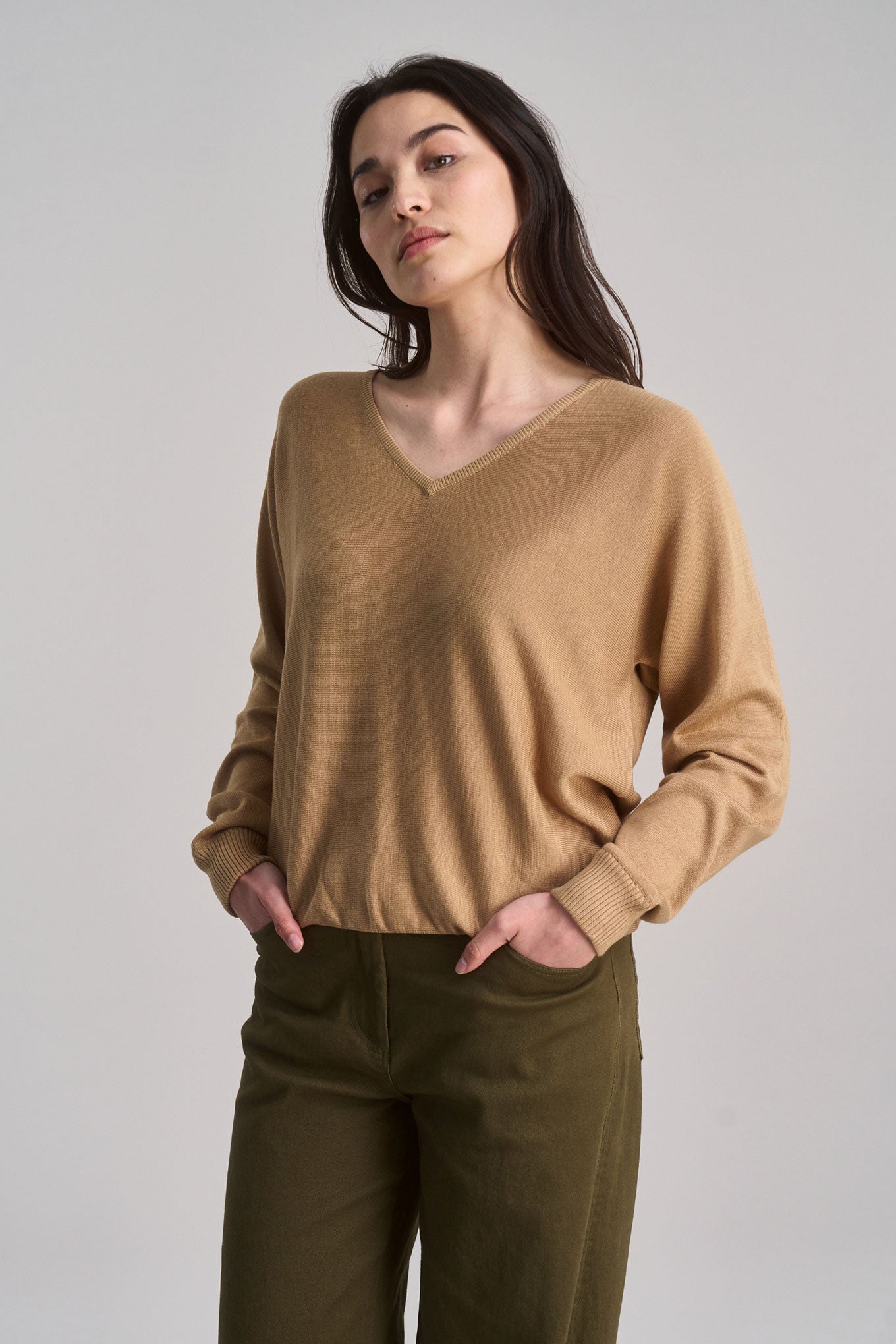 CLOVER - Cotton Tencel Jumper - Camel