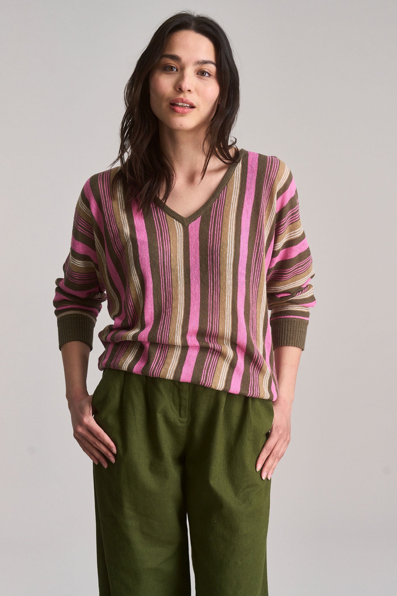CLOVER - Linen Jumper - Stripe