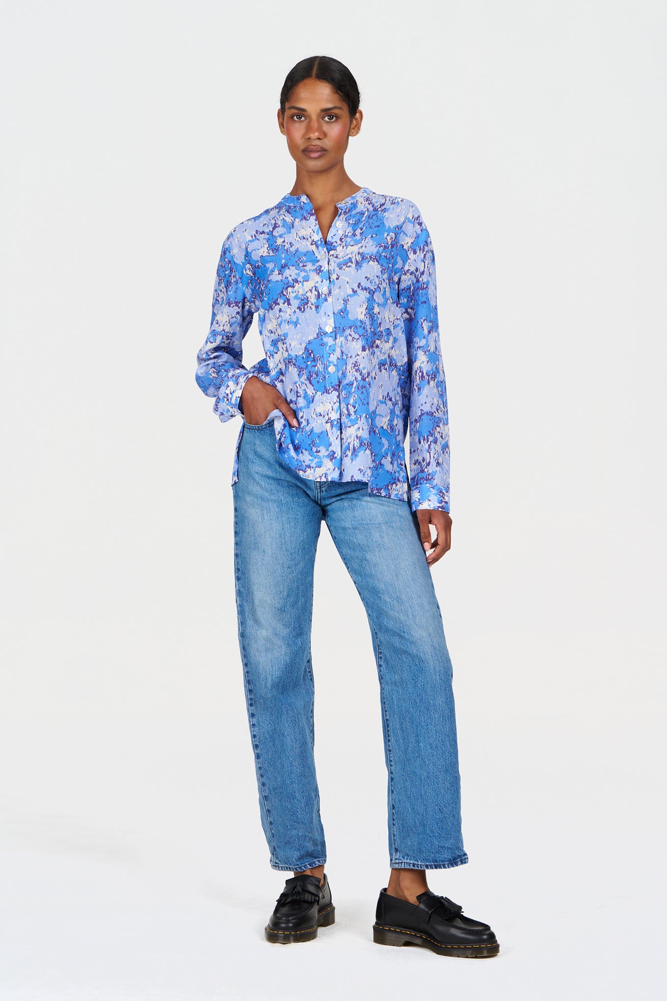 CORBY Tencel Linen Shirt - Acid Blue