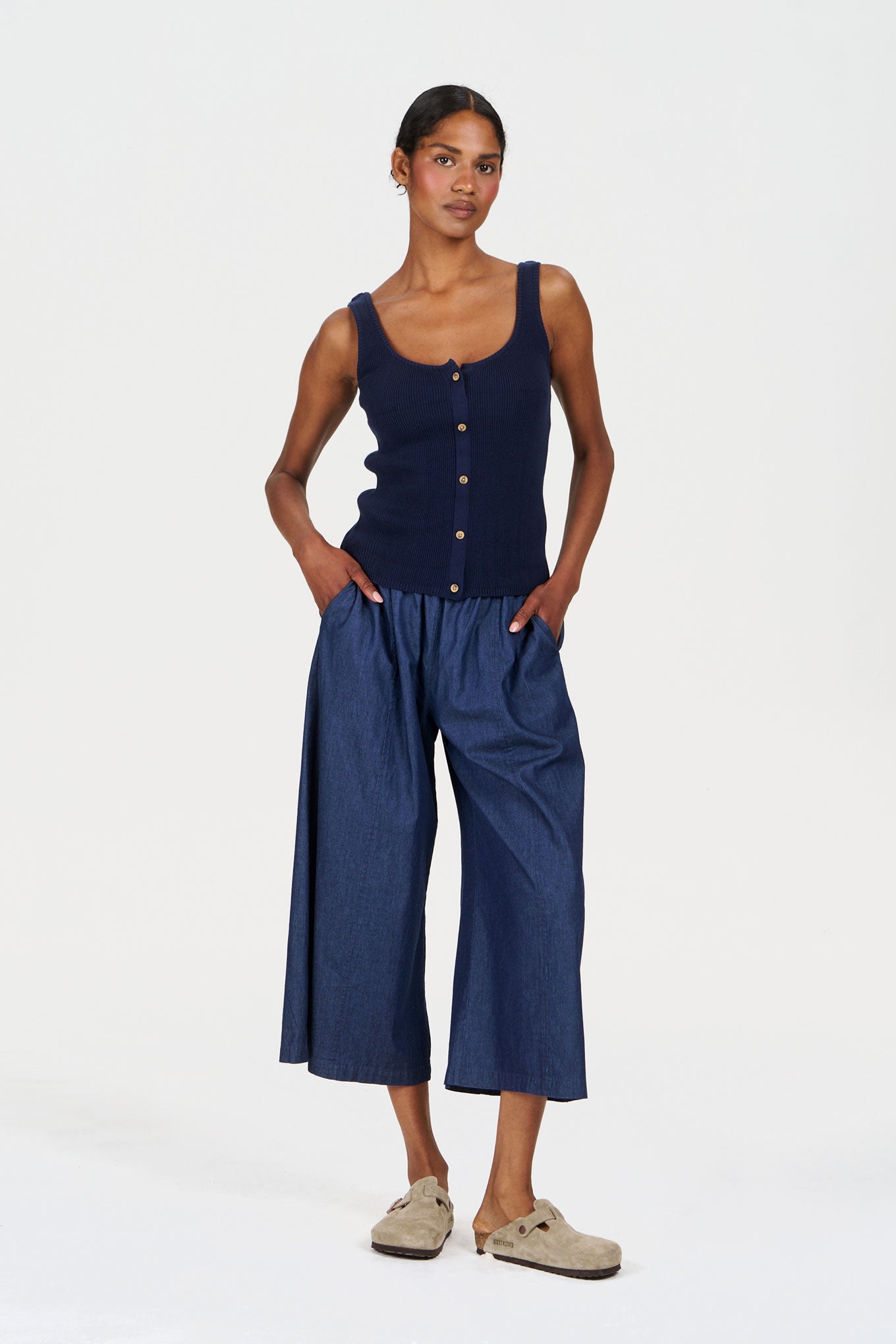 COVE Vest Organic Cotton Vest - Navy