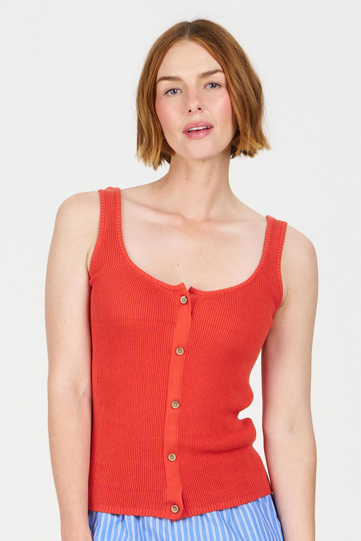 COVE Vest Organic Cotton Vest - Orange