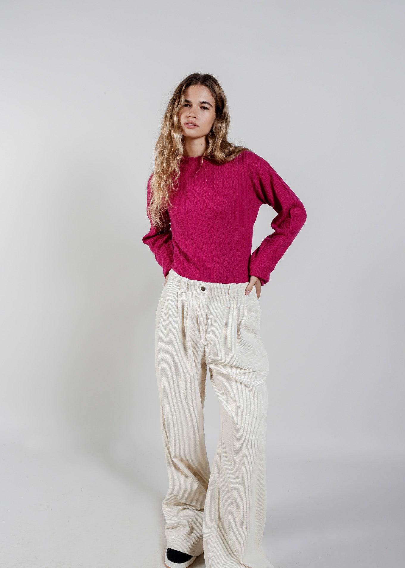 LUCKY Wool Blend Jumper - Fuschia