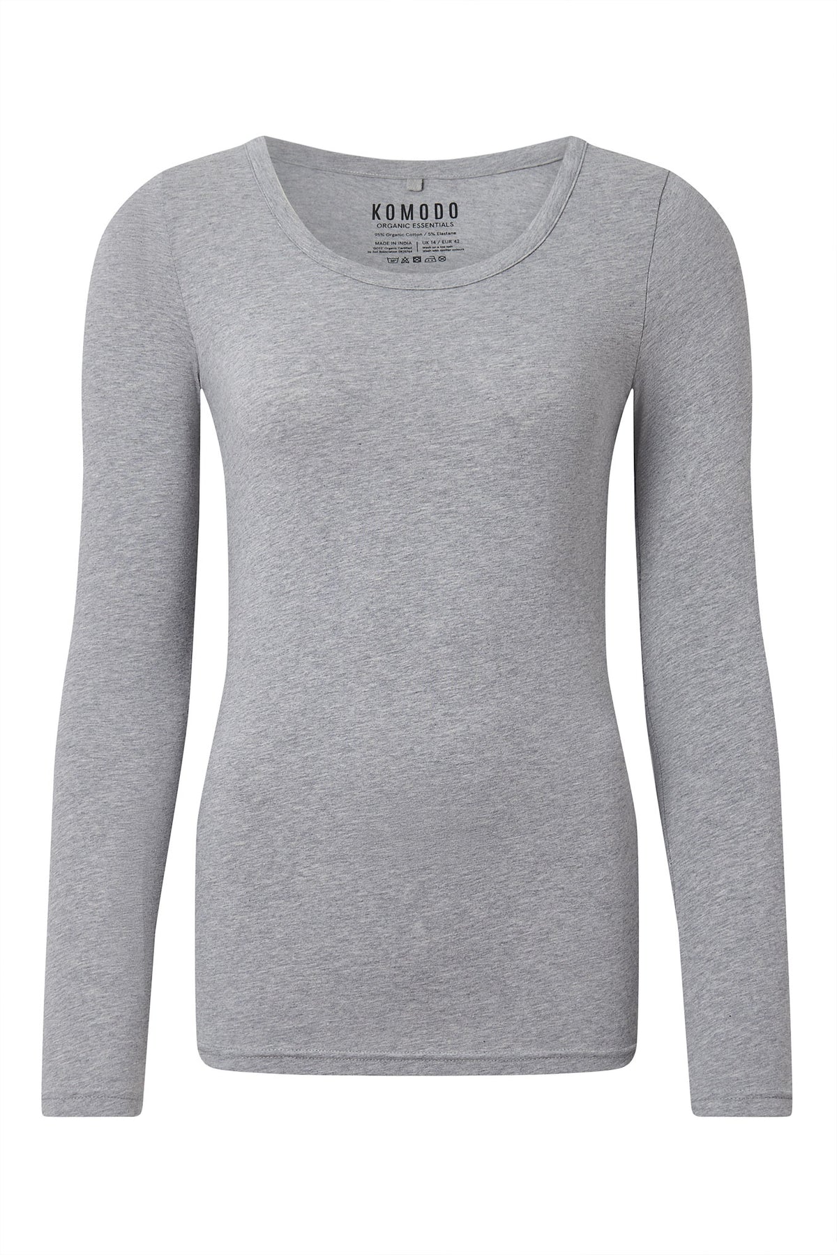 Grey organic cotton jersey basic top. Organic and natural fibre, sustainable womens top&#39;s by KOMODO.