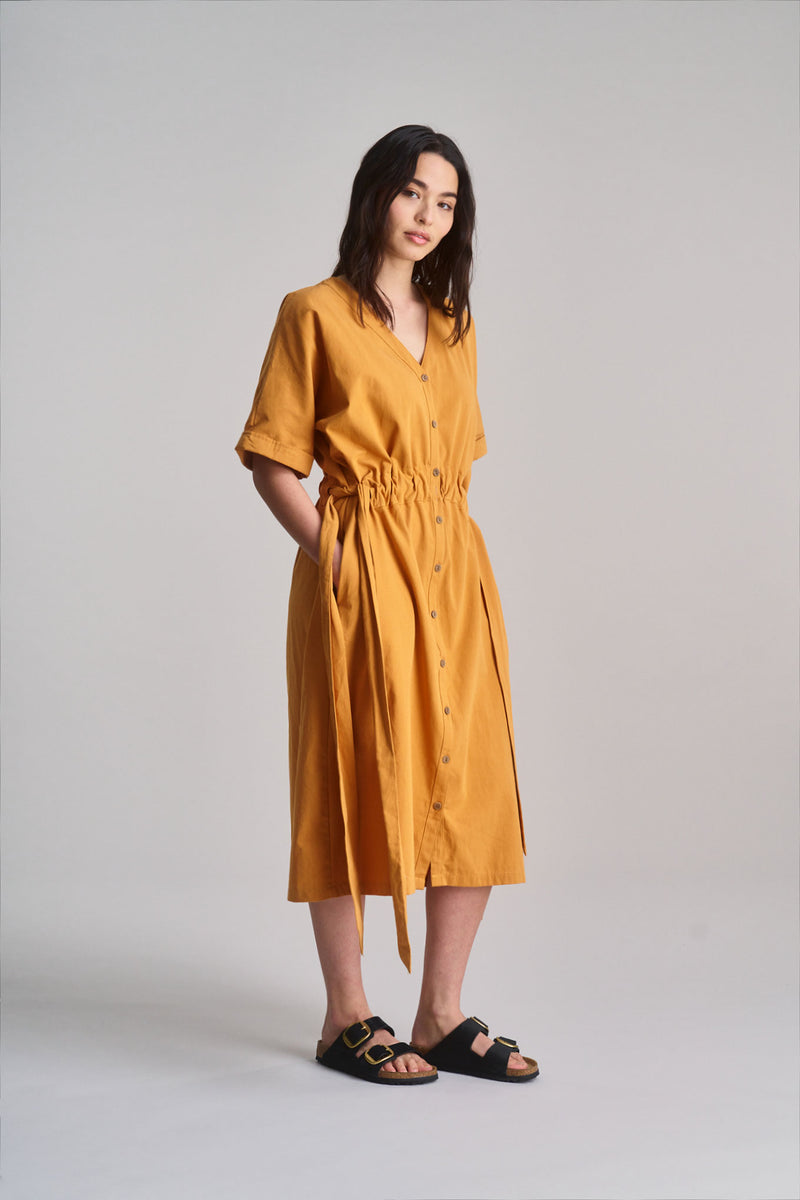 DUSK - Organic Cotton Dress - Orange