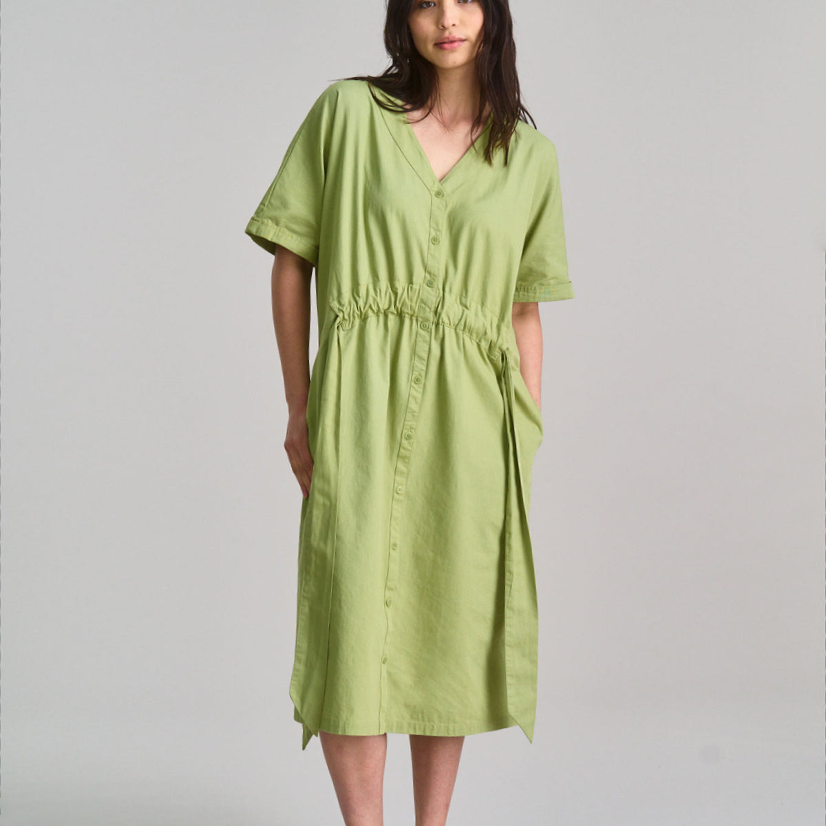 DUSK - Organic Cotton Dress - Sage