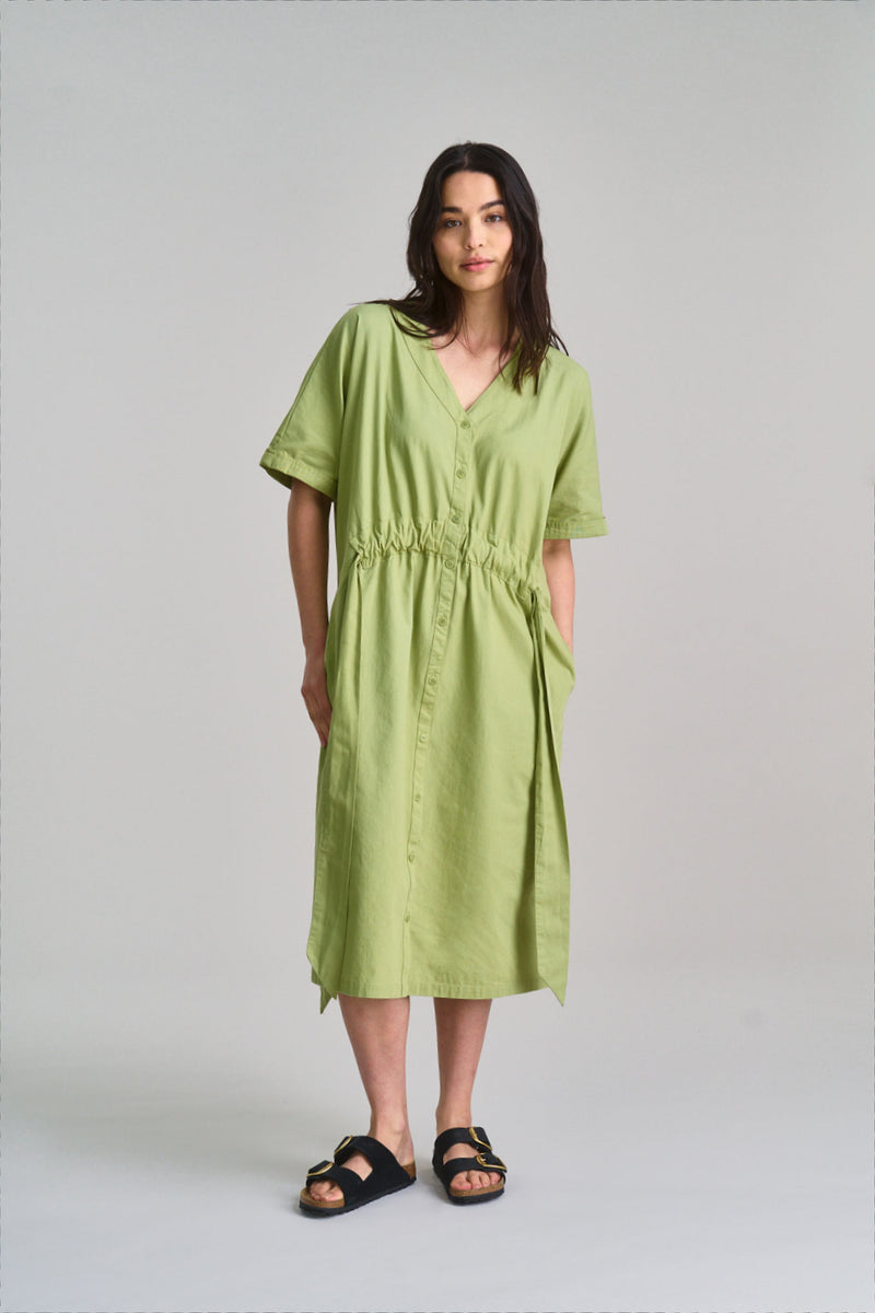 DUSK - Organic Cotton Dress - Sage
