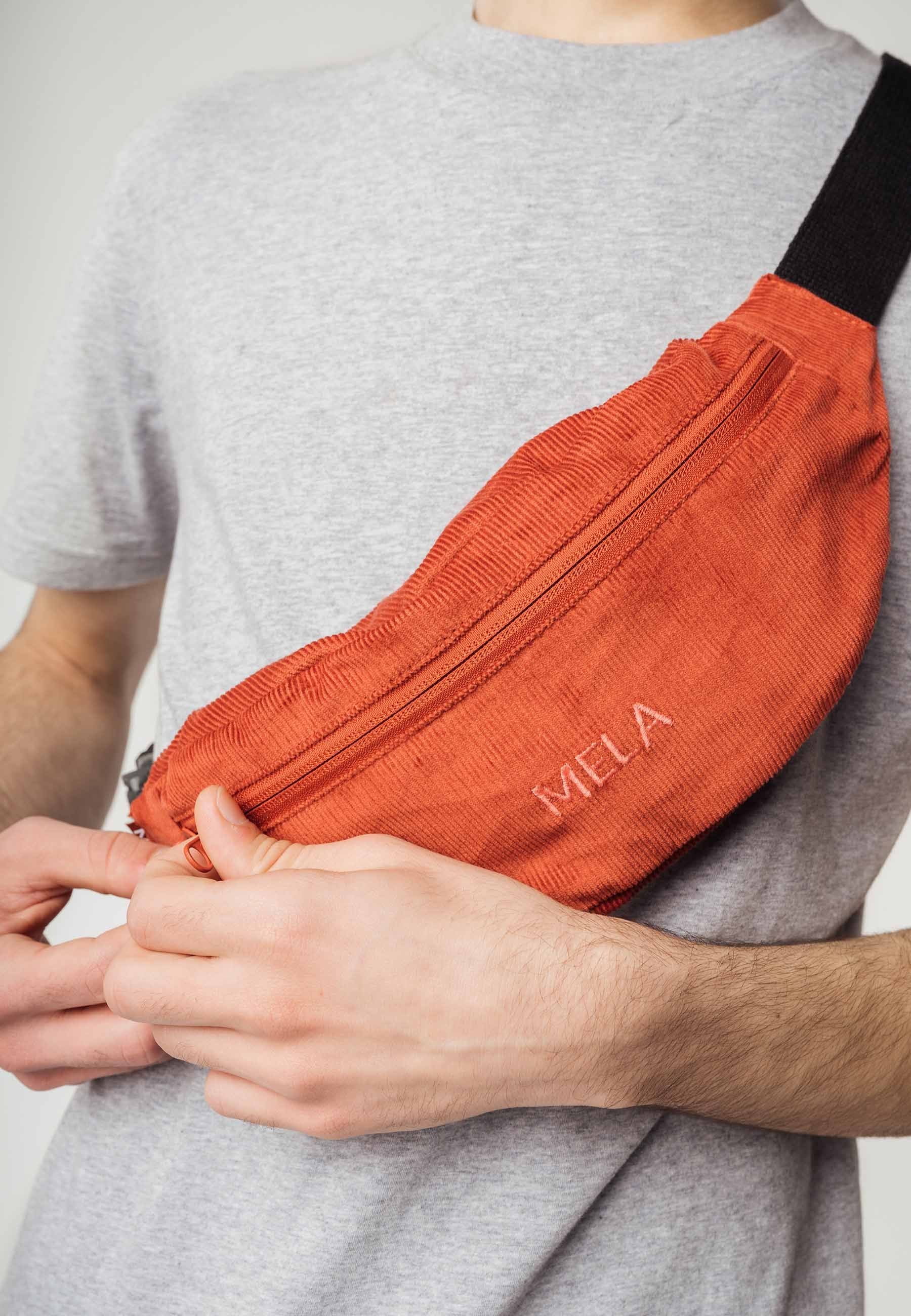 BHAVIN Corduroy Hip Bag by MELA - Brick