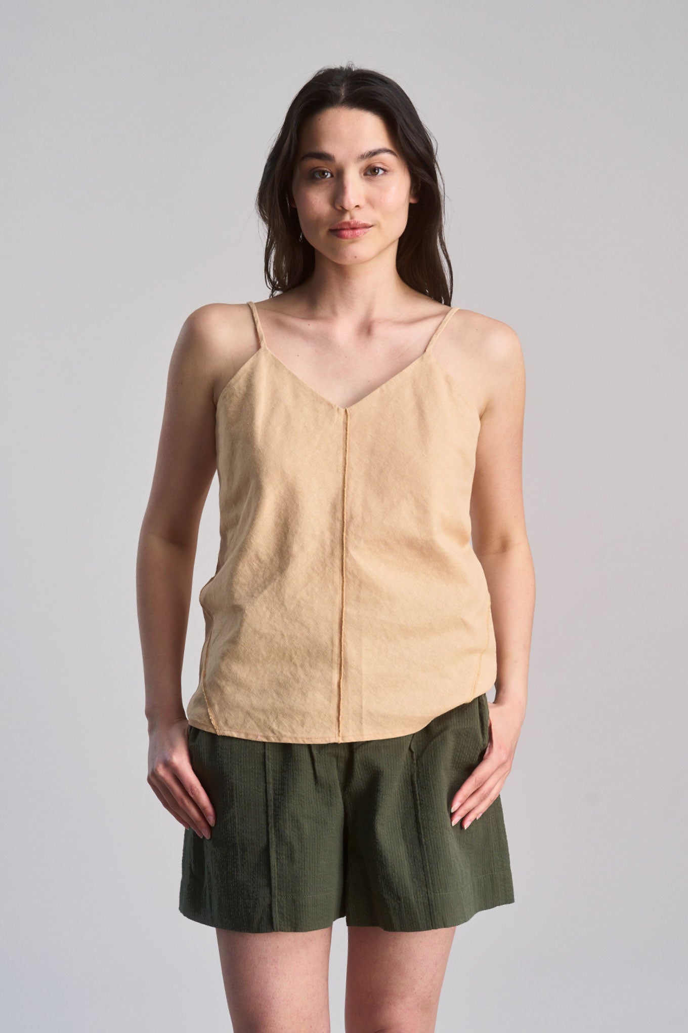 FLEUR - Organic Linen Cotton Camisole - Sand