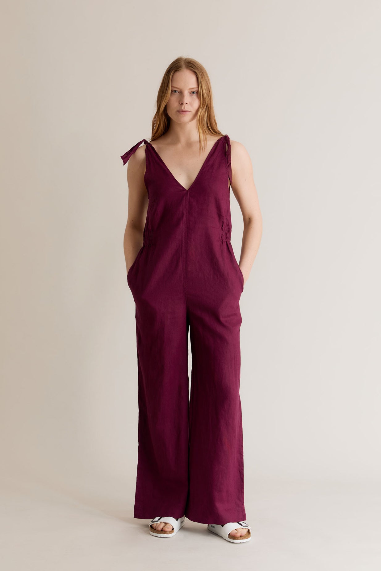 FLOSS - Linen berry Jumpsuit