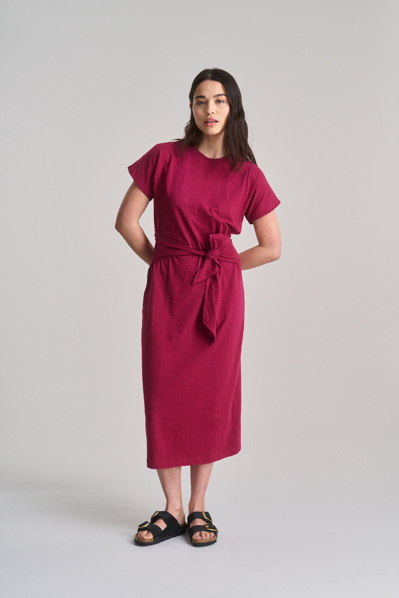 FONDA - Organic Cotton Jersey Dress - Berry