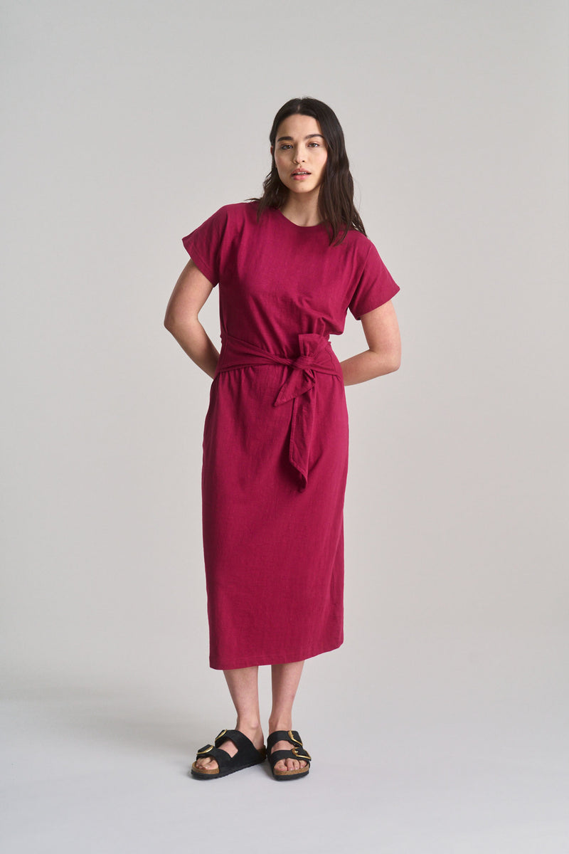 FONDA - Organic Cotton Jersey Dress - Berry