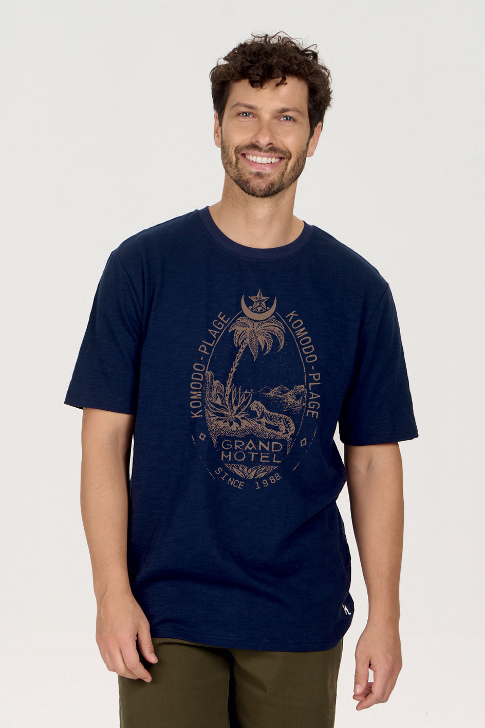 GRAND HOTEL Organic Cotton Tee - Navy
