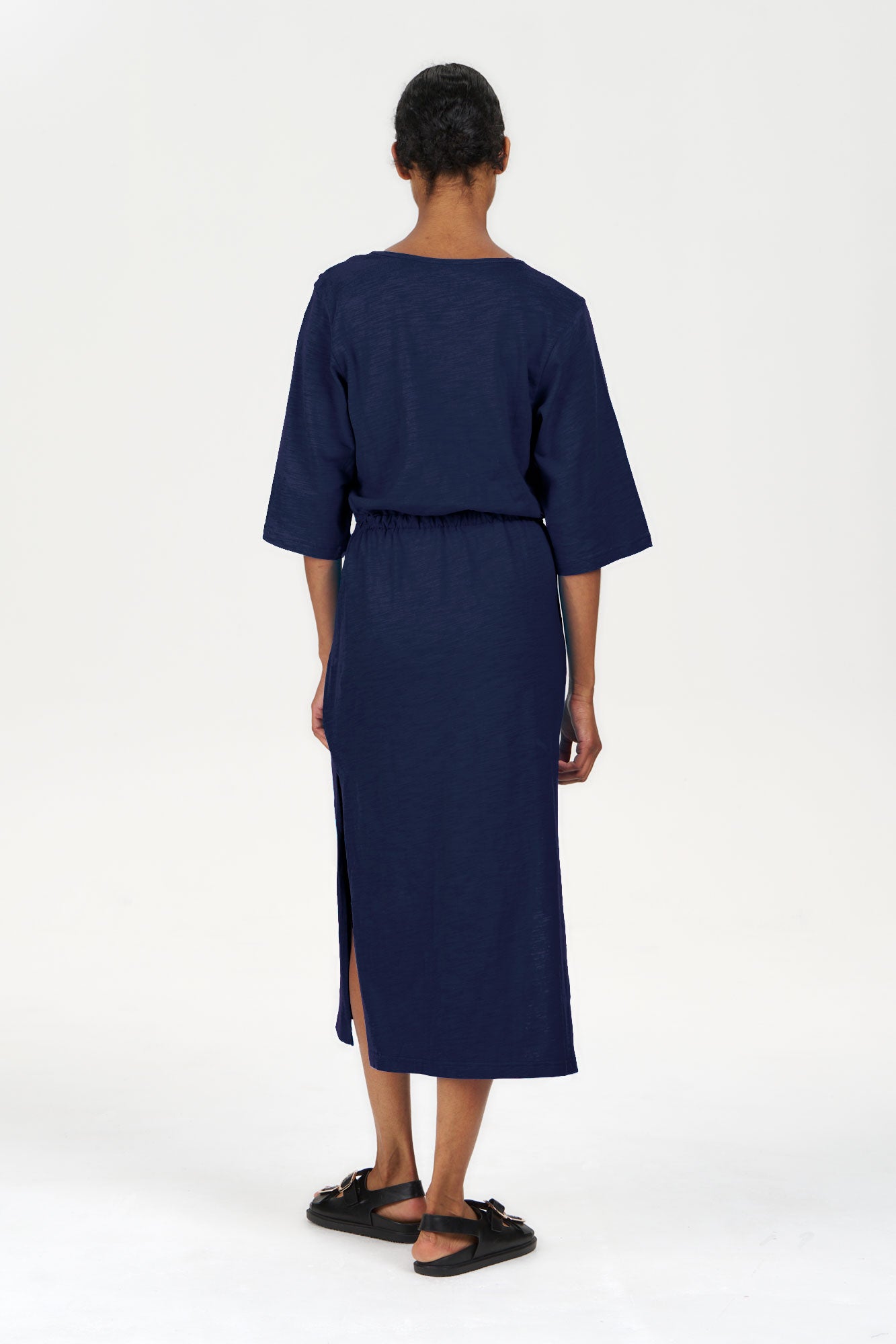 HALLIE Organic Cotton Dress - Navy