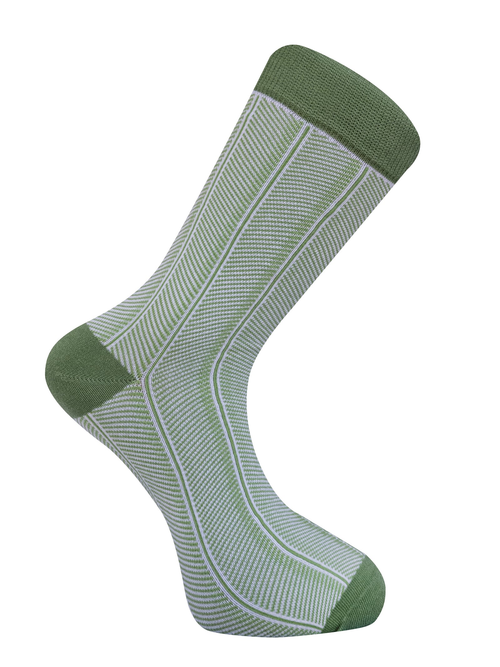 HERRINGBONE - GOTS Organic Cotton Socks Green
