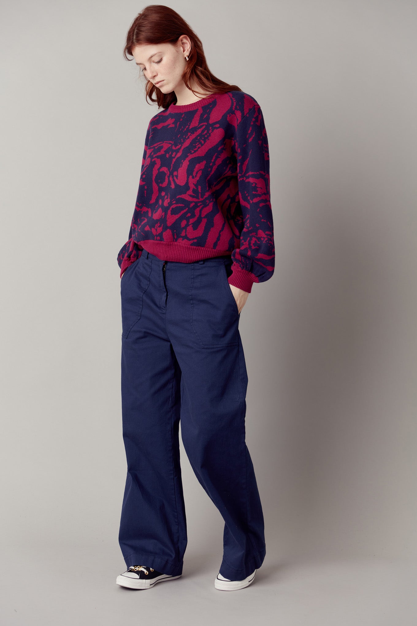 FISCHER - Organic Cotton Twill Trouser Dark Navy