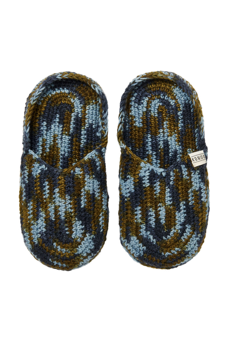 HIDE - Handknitted Wool Slipper Blue Space