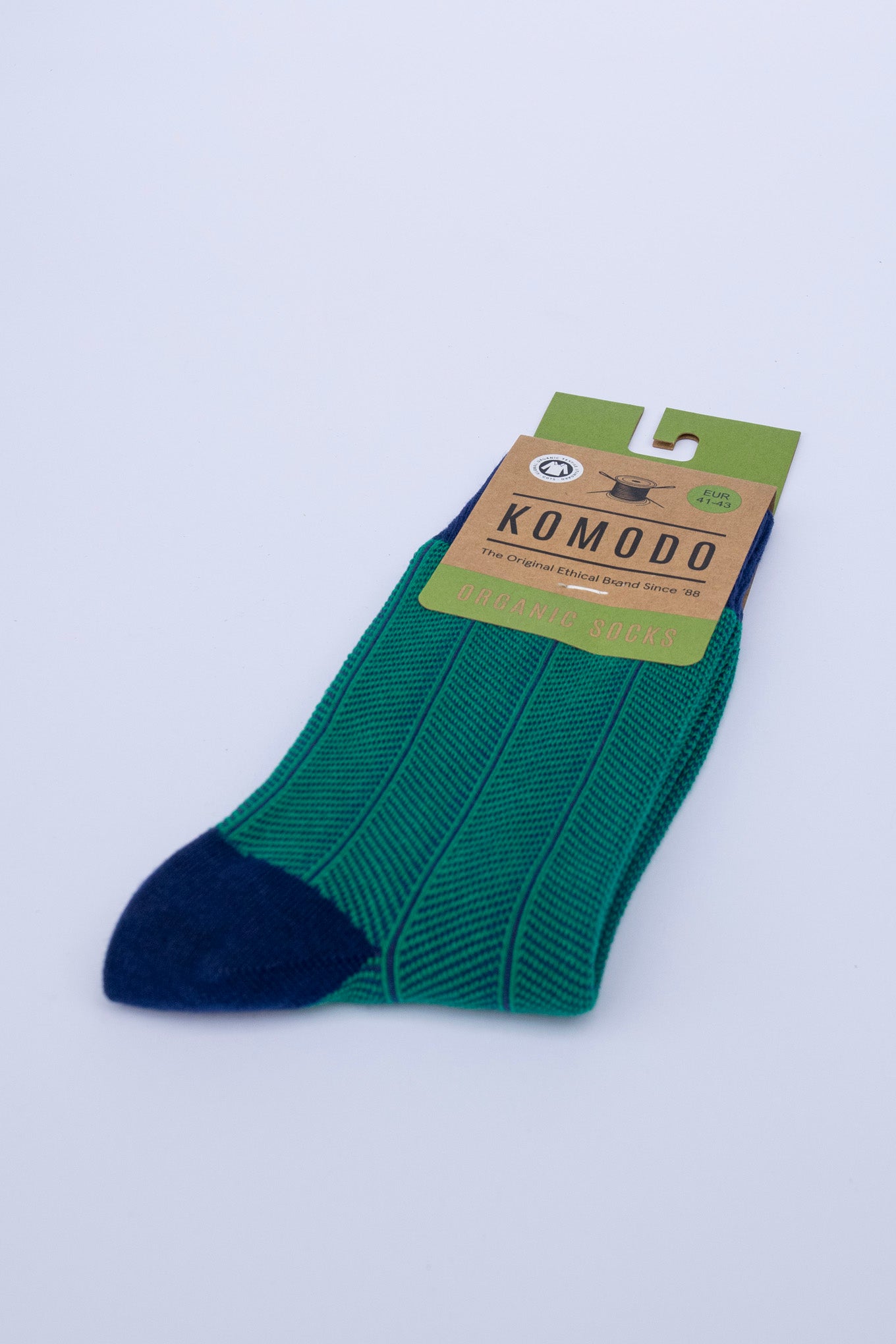 HERRINGBONE - GOTS Organic Cotton Socks Green