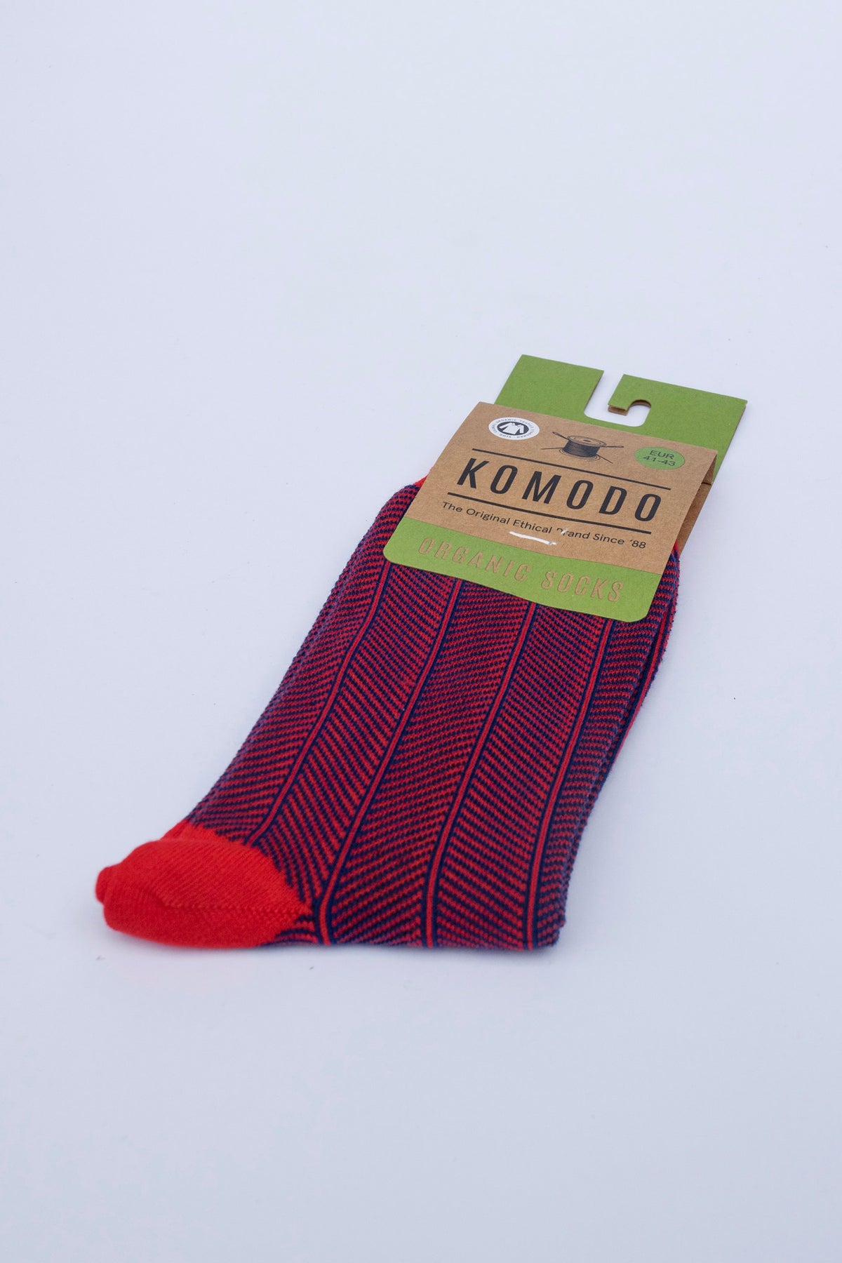 HERRINGBONE - GOTS Organic Cotton Socks Red