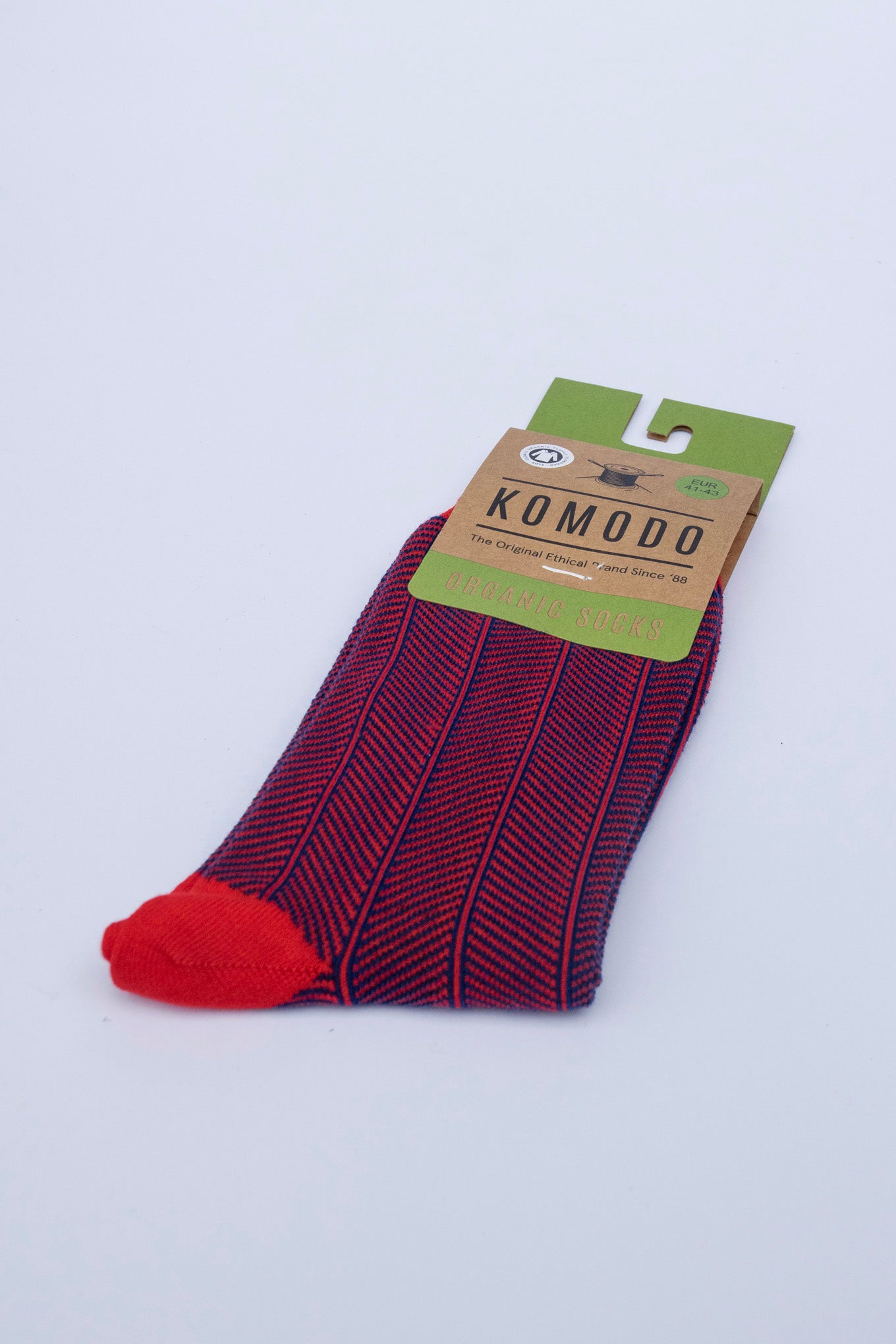 HERRINGBONE - GOTS Organic Cotton Socks Red