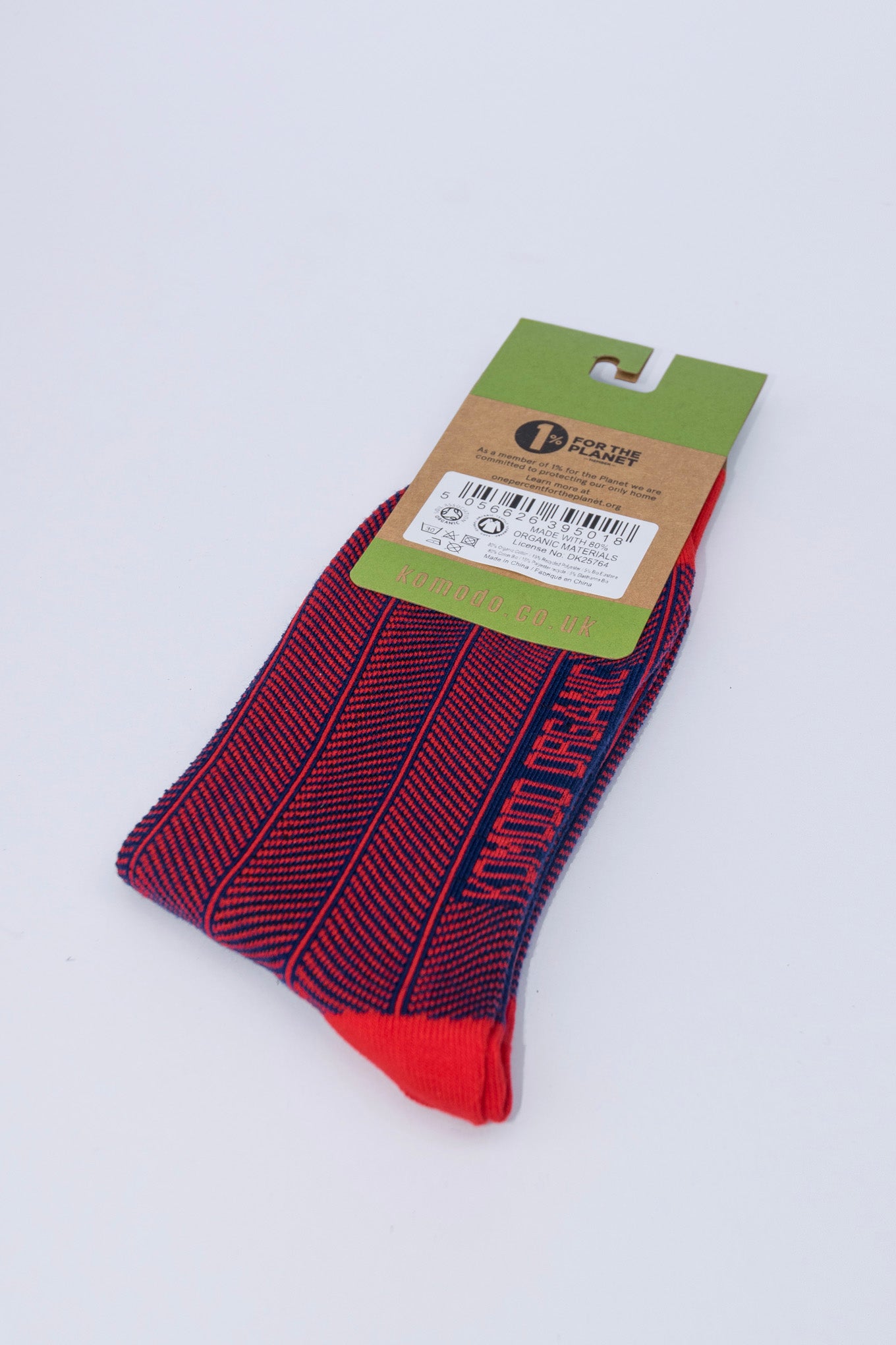 HERRINGBONE - GOTS Organic Cotton Socks Red