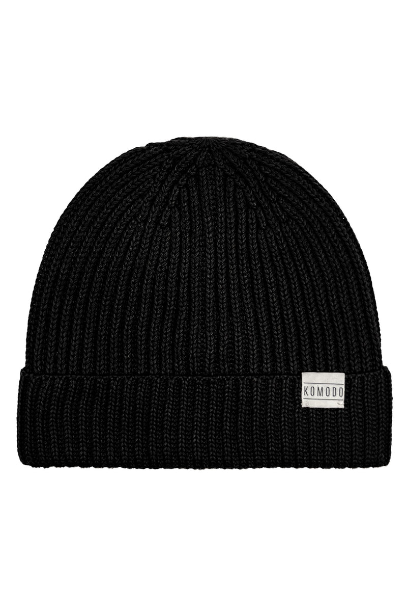 TOWN - GOTS Organic Cotton Beenie Hat Black
