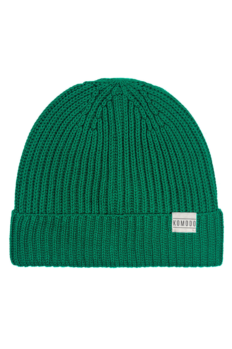 TOWN - GOTS Organic Cotton Beenie Hat Bright Green