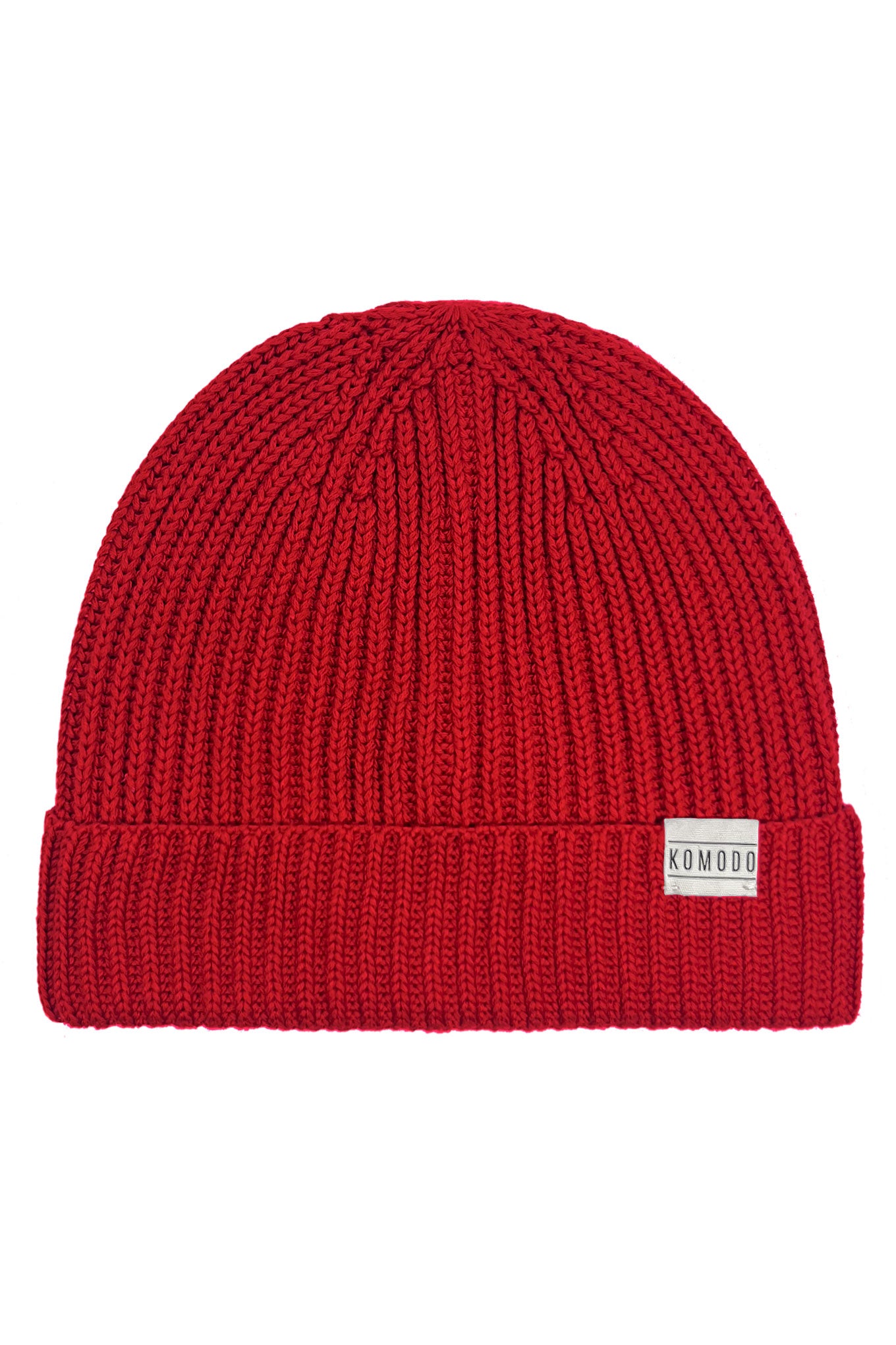 TOWN - GOTS Organic Cotton Beenie Hat Bright Red