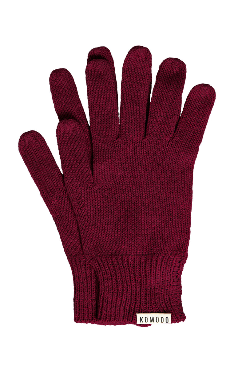CITY GOTS Organic Cotton Gloves - Red Wine