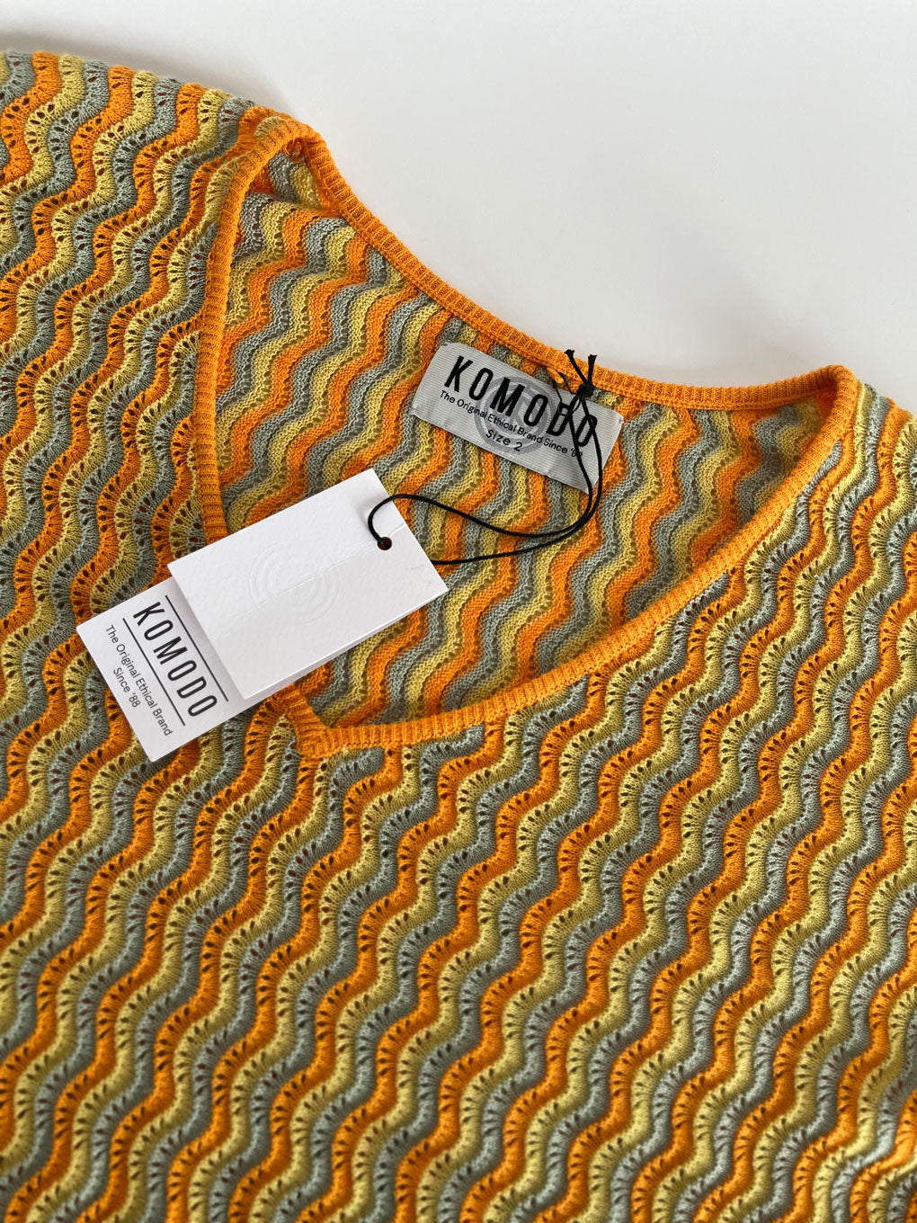 CLOVER - Pointelle Knit Organic Linen Jumper - Sunshine Wave