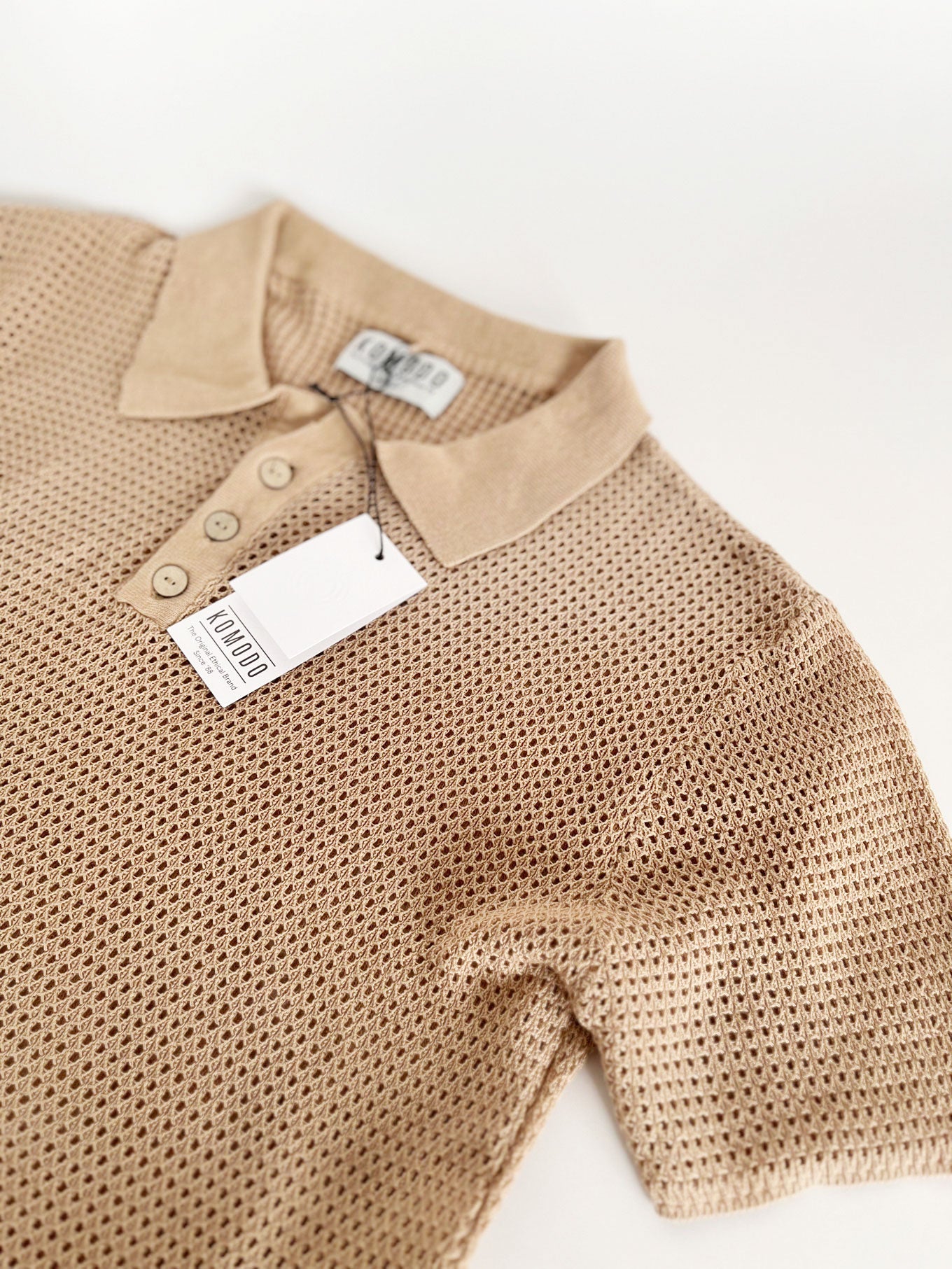 OLIVER - Organic Cotton Polo Top Sand