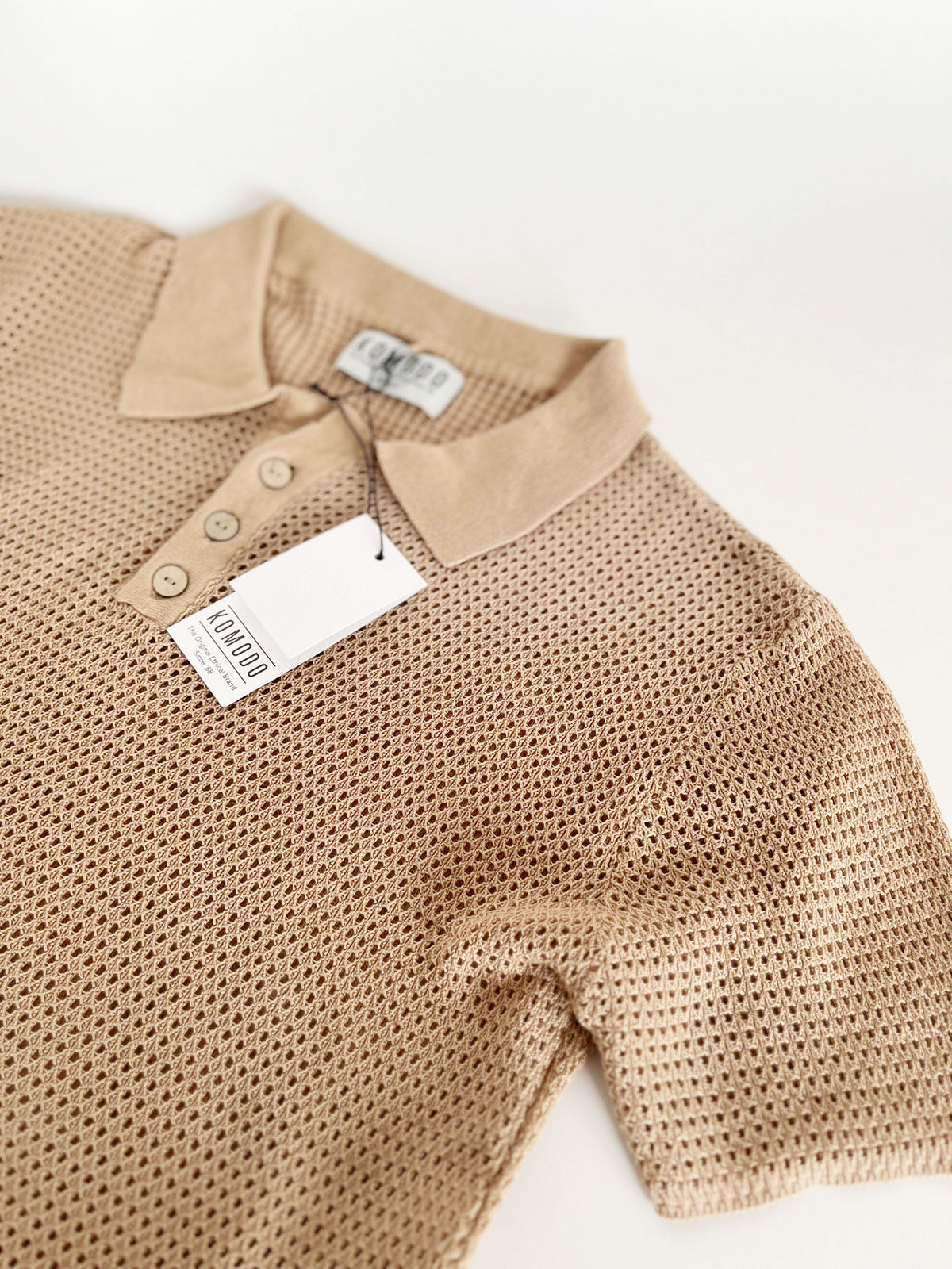OLIVER - Organic Cotton Polo Top Sand