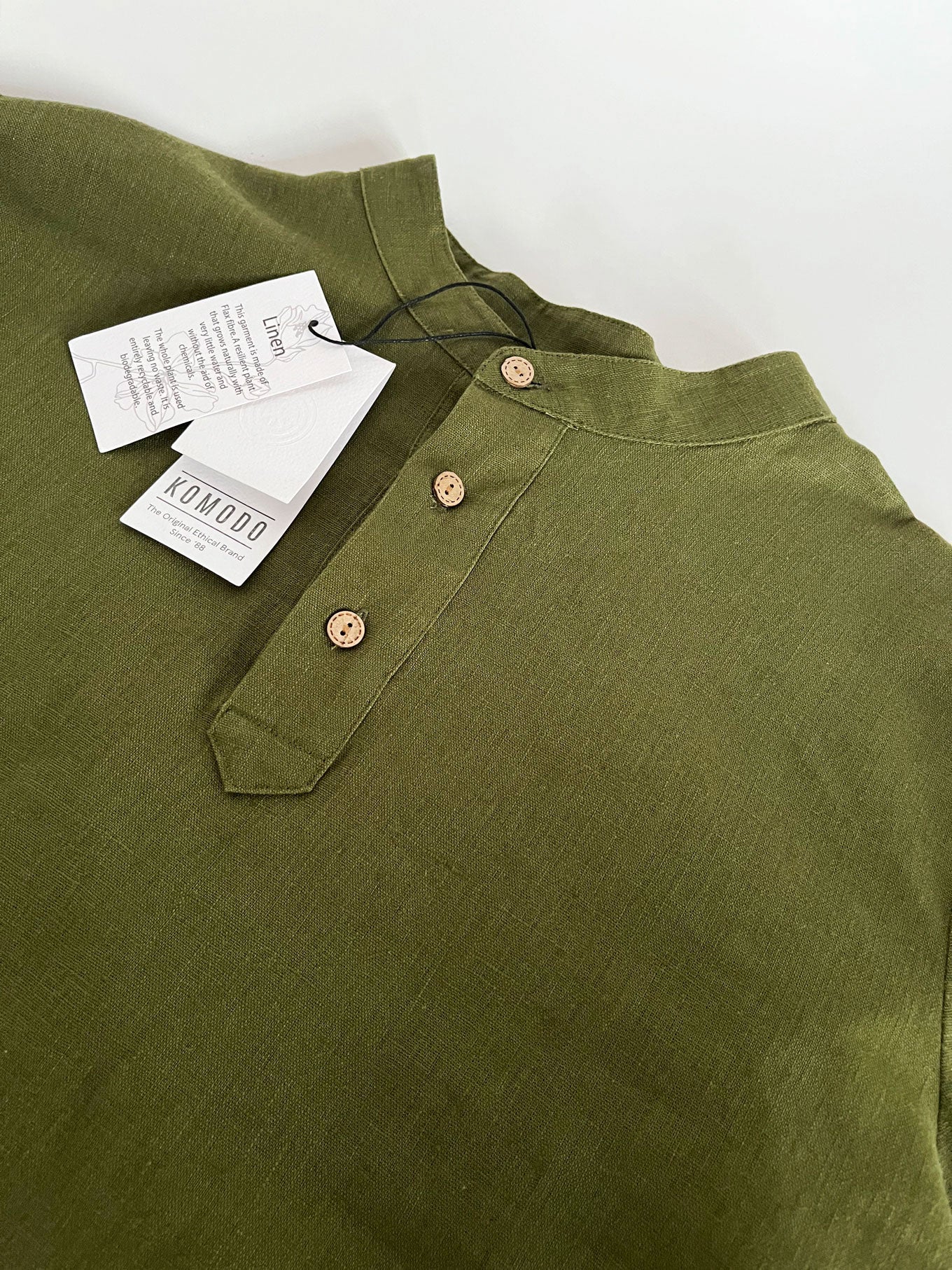 ELIJAH - Organic Linen Cotton Shirt - Khaki